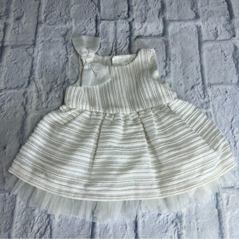 Cat and Jack dress size 0-3 months cream and gold